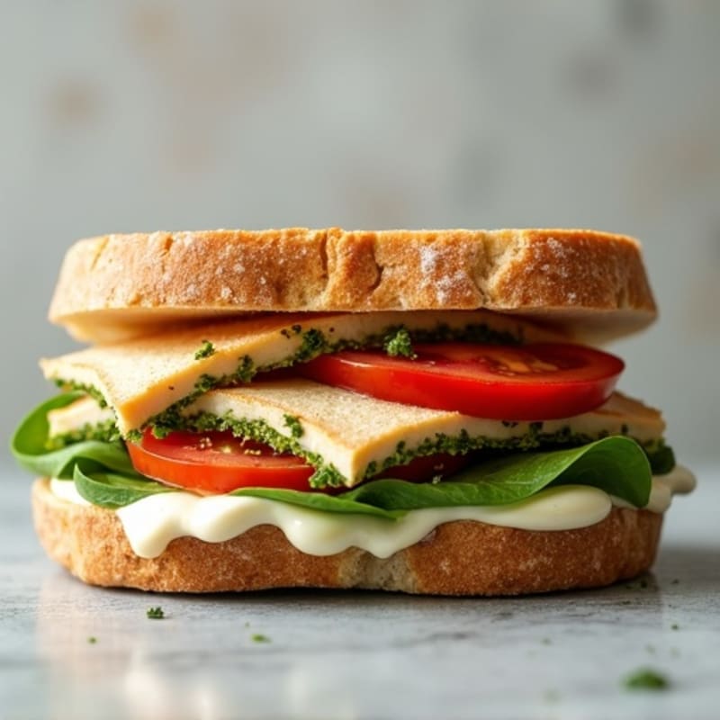 Pesto Turkey Panini with Fresh Mozzarella