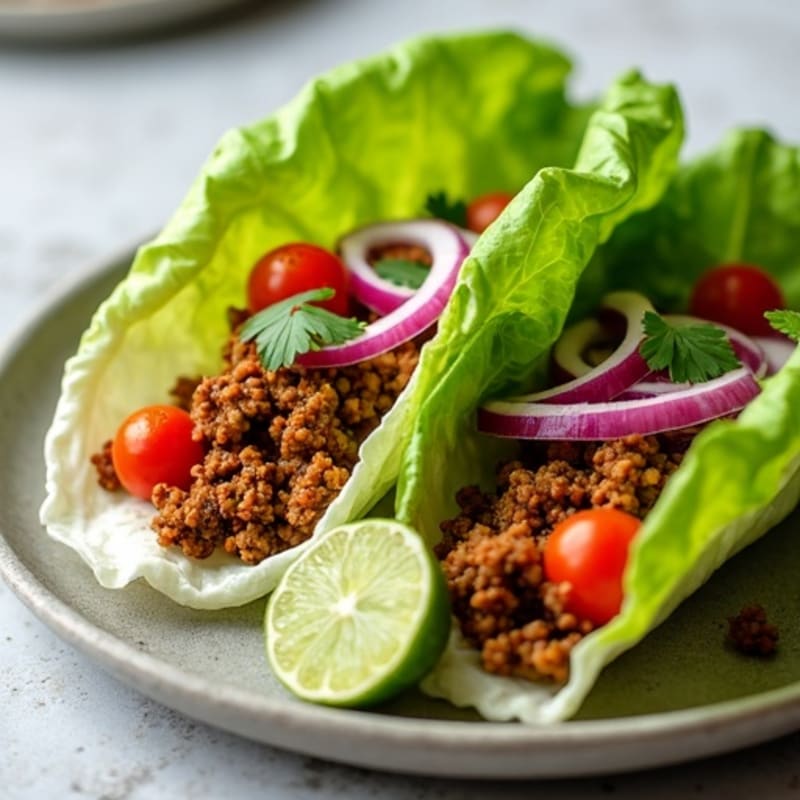 Spiced Lamb Mince Lettuce Wraps