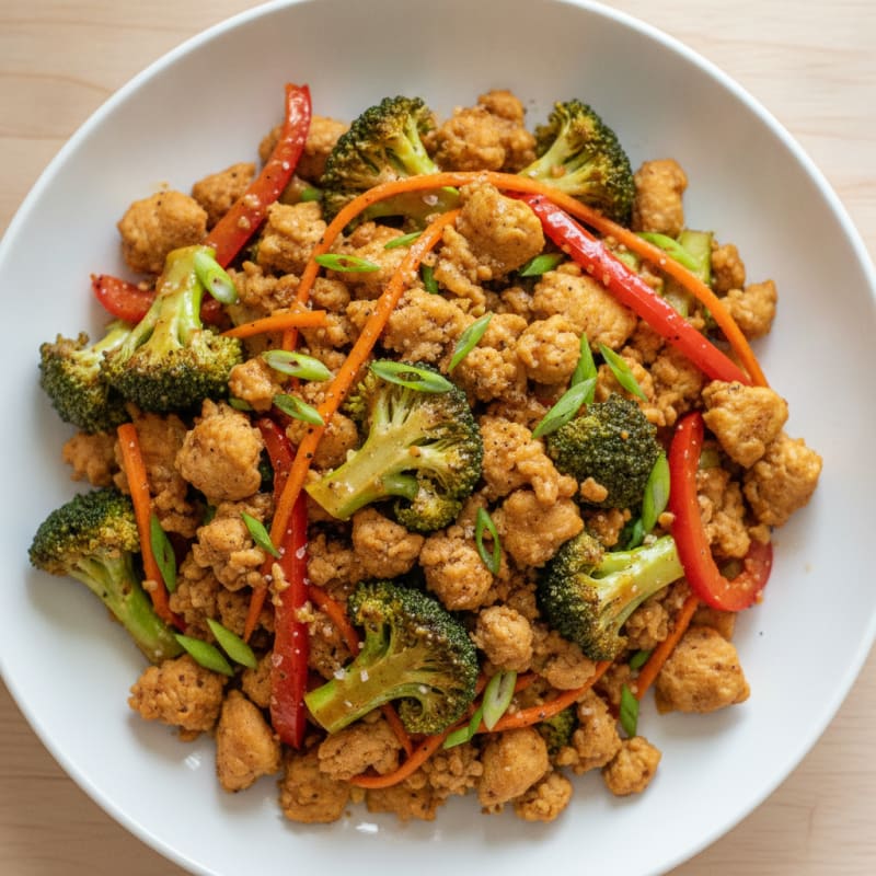 Ground Chicken and Vegetable Stir-Fry