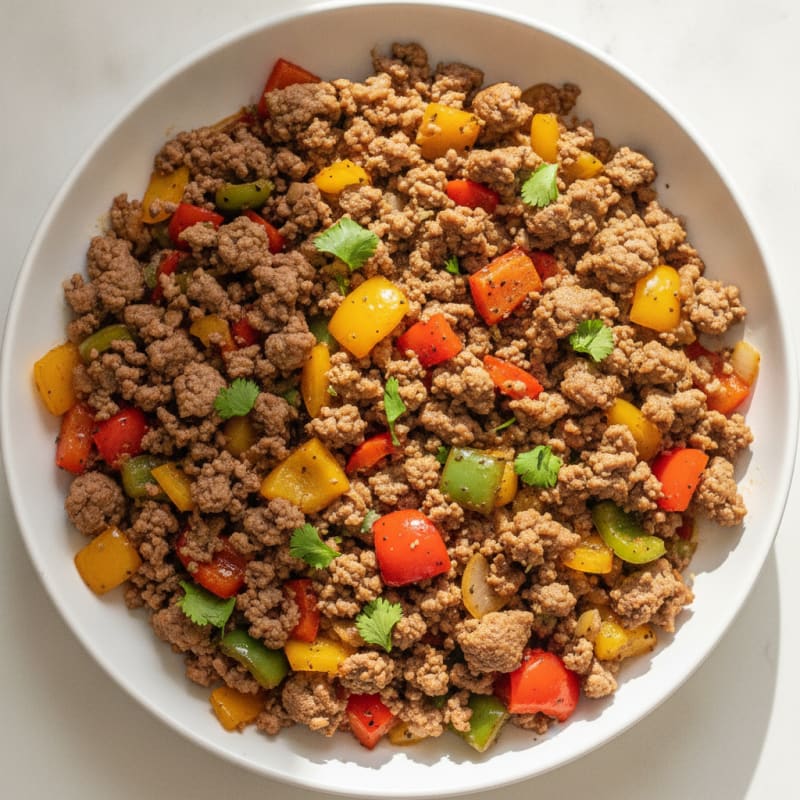 Ground Beef and Bell Pepper Skillet