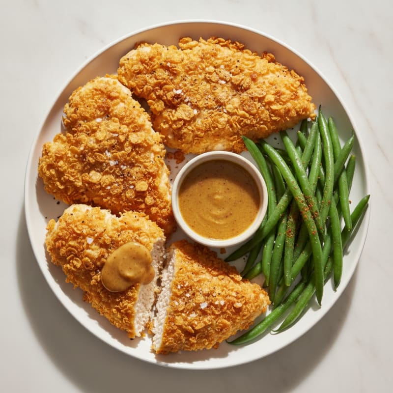 Cornflake-Crusted Chicken with Honey Mustard
