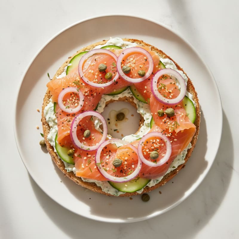 High-Protein Smoked Salmon Bagel