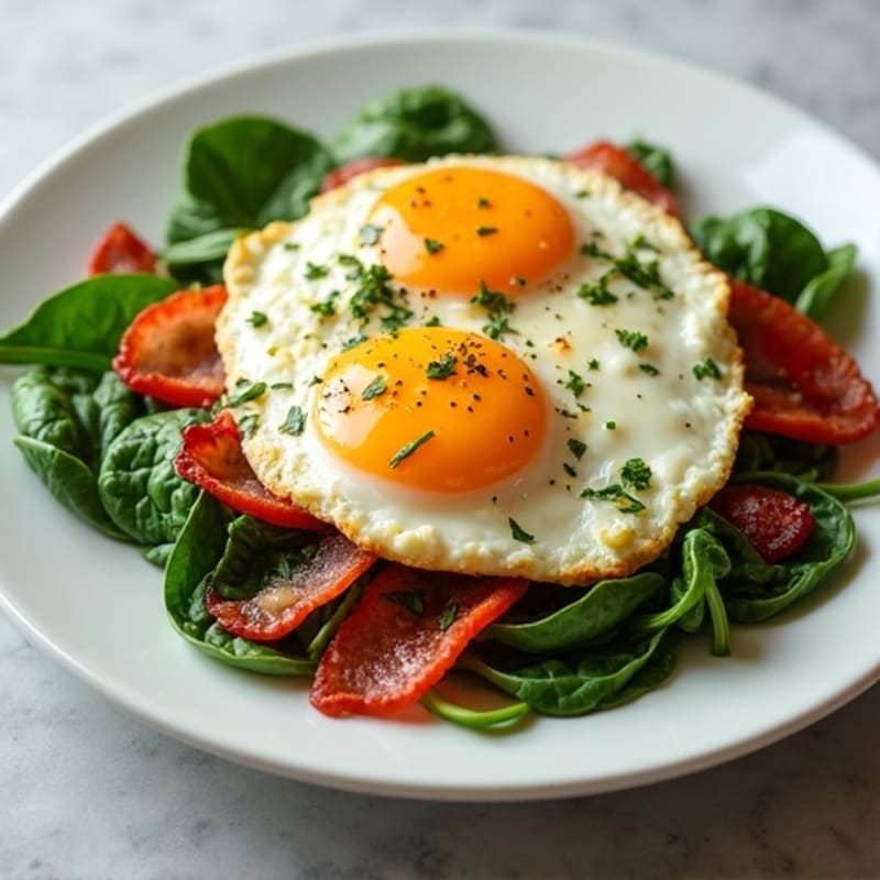 Cottage Cheese Scramble with Spinach and Turkey Bacon