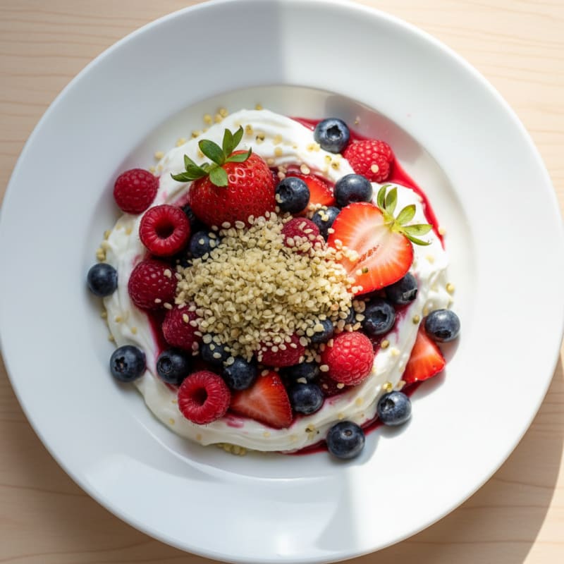 Greek Yogurt Protein Parfait with Mixed Berries