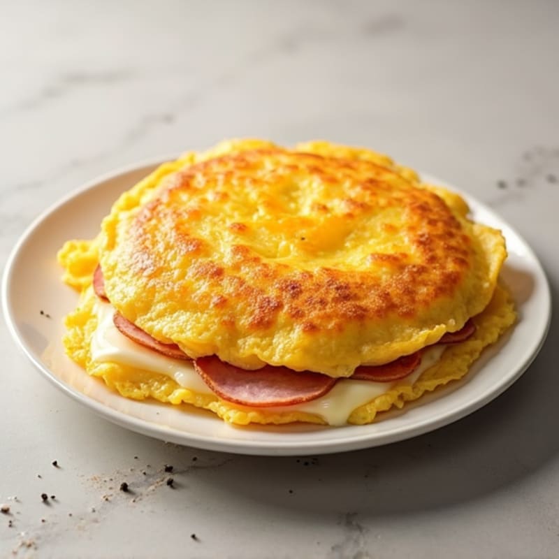 Fluffy Ham and Cheese Protein Omelet