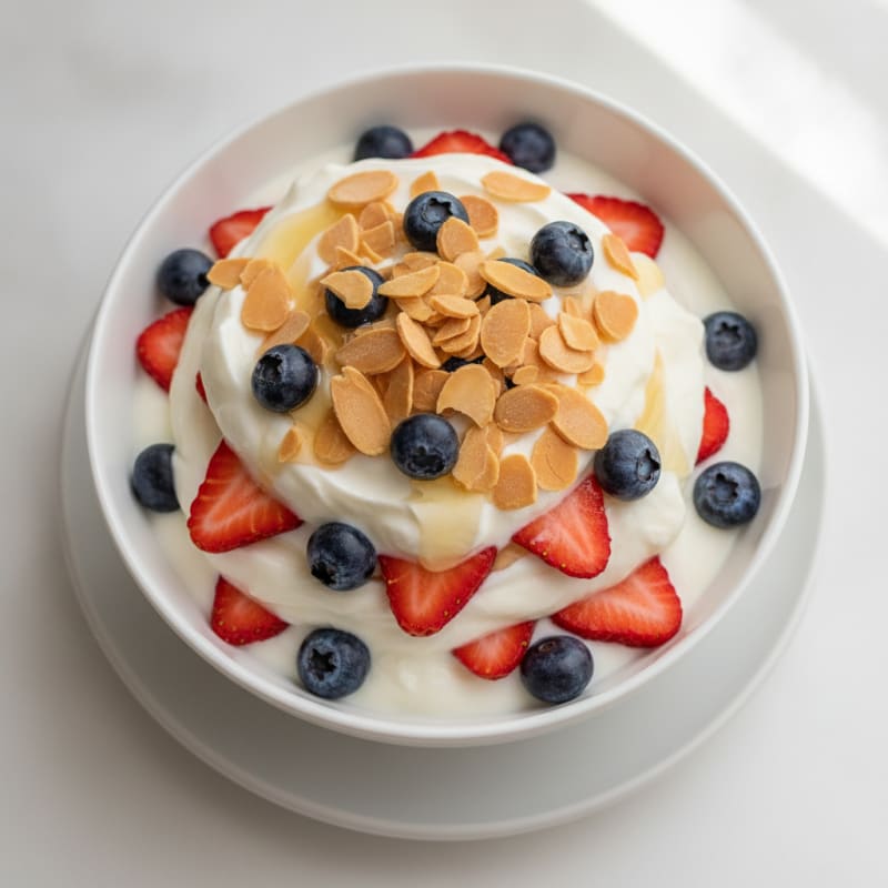 Creamy Greek Yogurt Parfait with Berries and Almonds