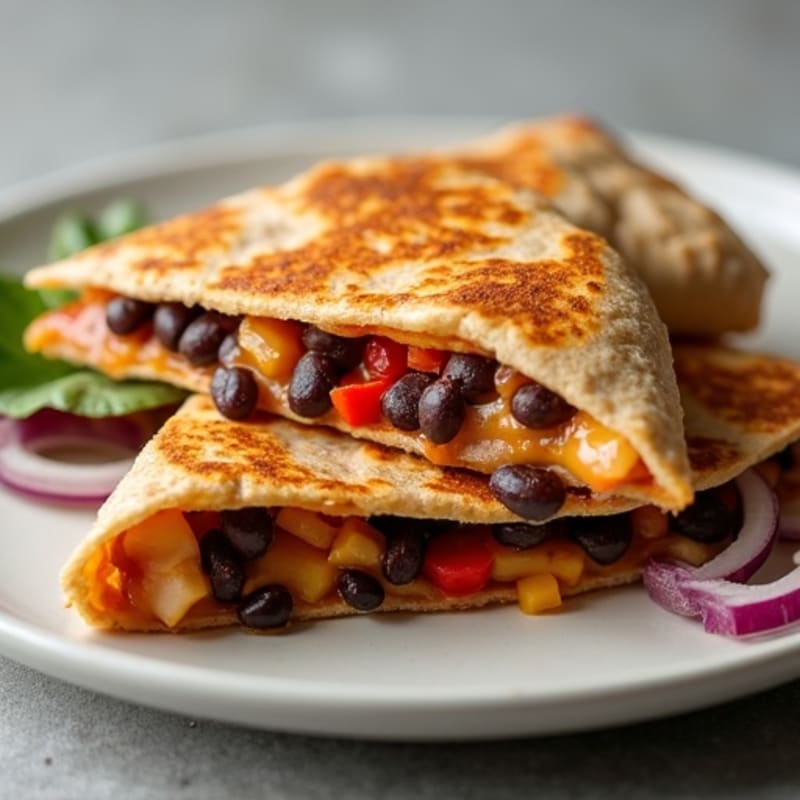 Smoky BBQ Chicken and Black Bean Quesadilla