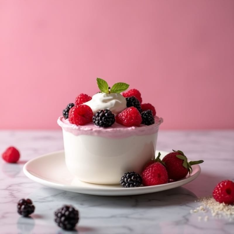 Silky Greek Yogurt Protein Mousse with Mixed Berries