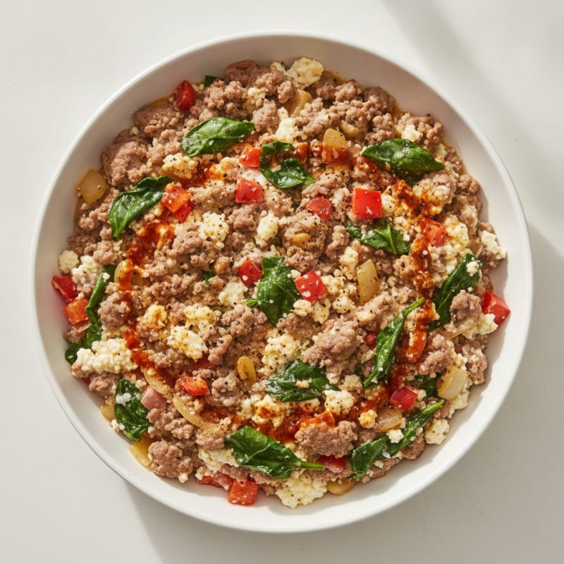 Savory Beef and Cottage Cheese Skillet