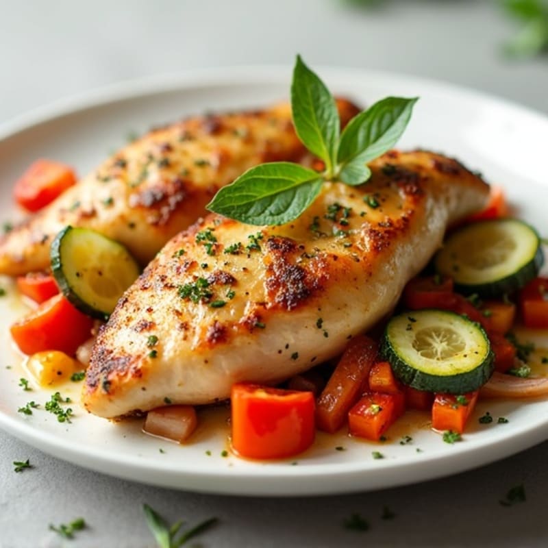 Lemon Herb Roasted Chicken with Crispy Vegetables