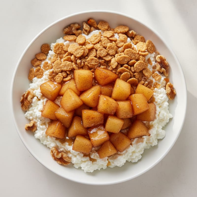 Cottage Cheese Protein Parfait with Apples and Fiber One Cereal