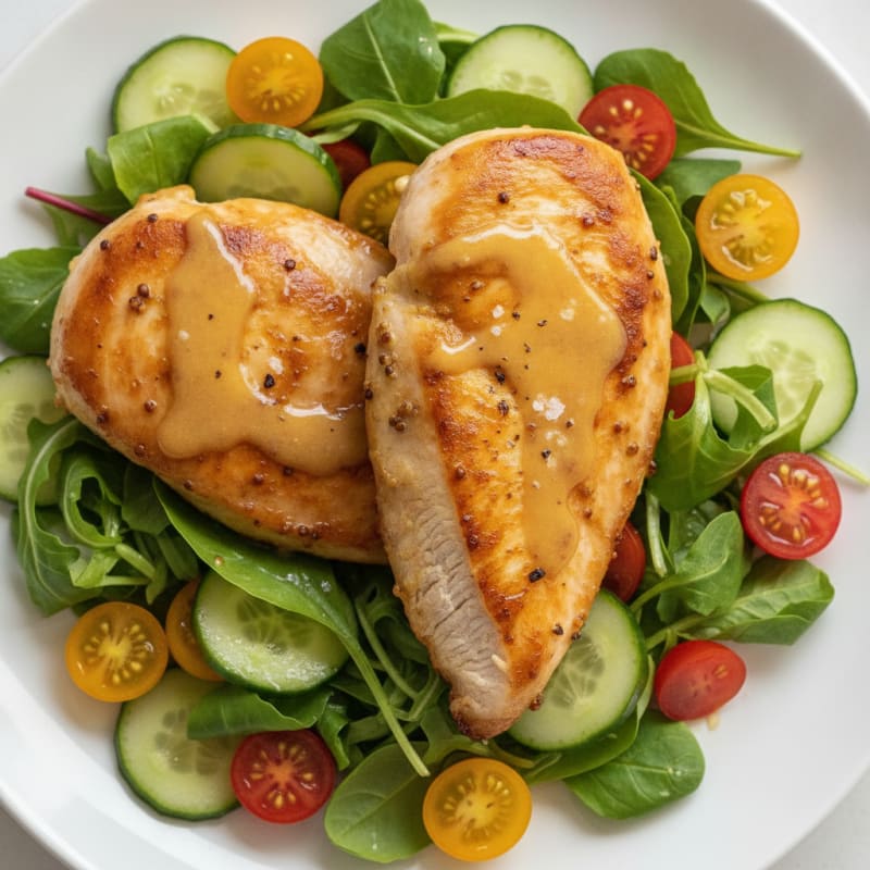 Honey-Mustard Chicken with Garden Salad