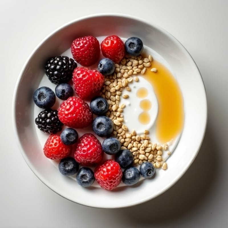 Silky Greek Yogurt Bowl with Hemp Seeds and Mixed Berries