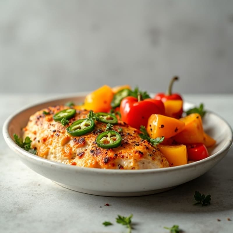 Spicy Creamy Jalapeño Chicken with Roasted Bell Peppers