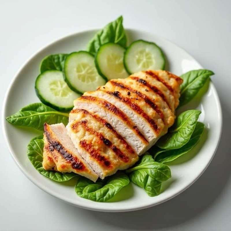Grilled Turkey Breast with Cucumber Slices