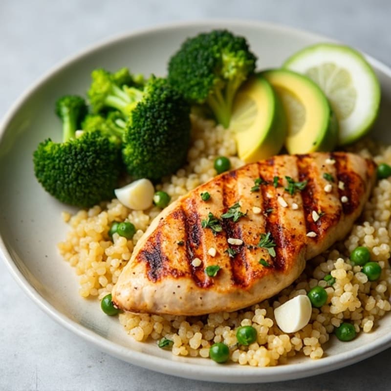Grilled Chicken Breast with Quinoa, Roasted Broccoli & Avocado