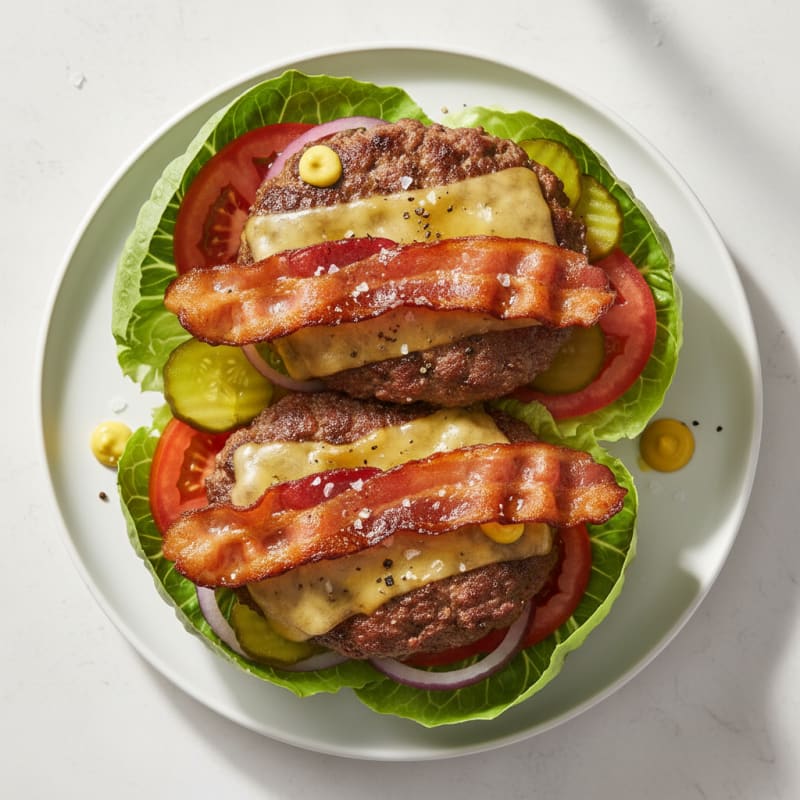 Crispy Double Bacon Cheeseburger Delight