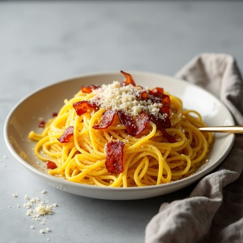 Protein-Packed Turkey Bacon Spaghetti Squash Carbonara