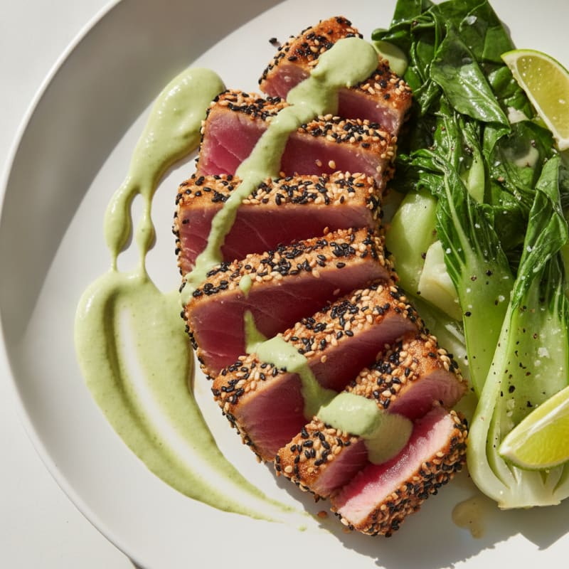 Pan-Seared Ahi Tuna Wasabi Mayo
