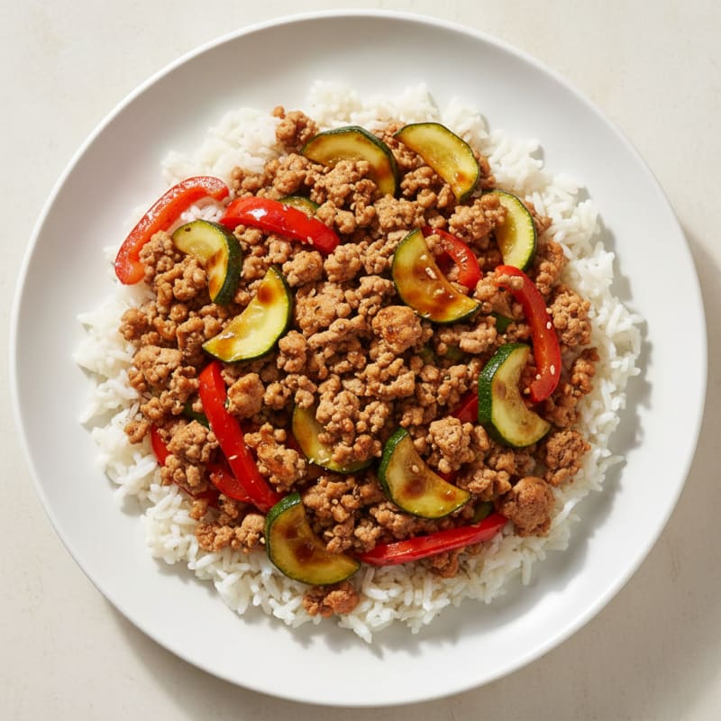 Ground Turkey & Vegetable Rice Bowl