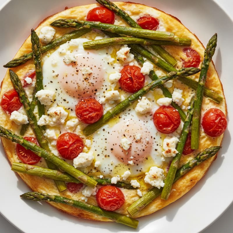 Baked Eggs with Roasted Asparagus