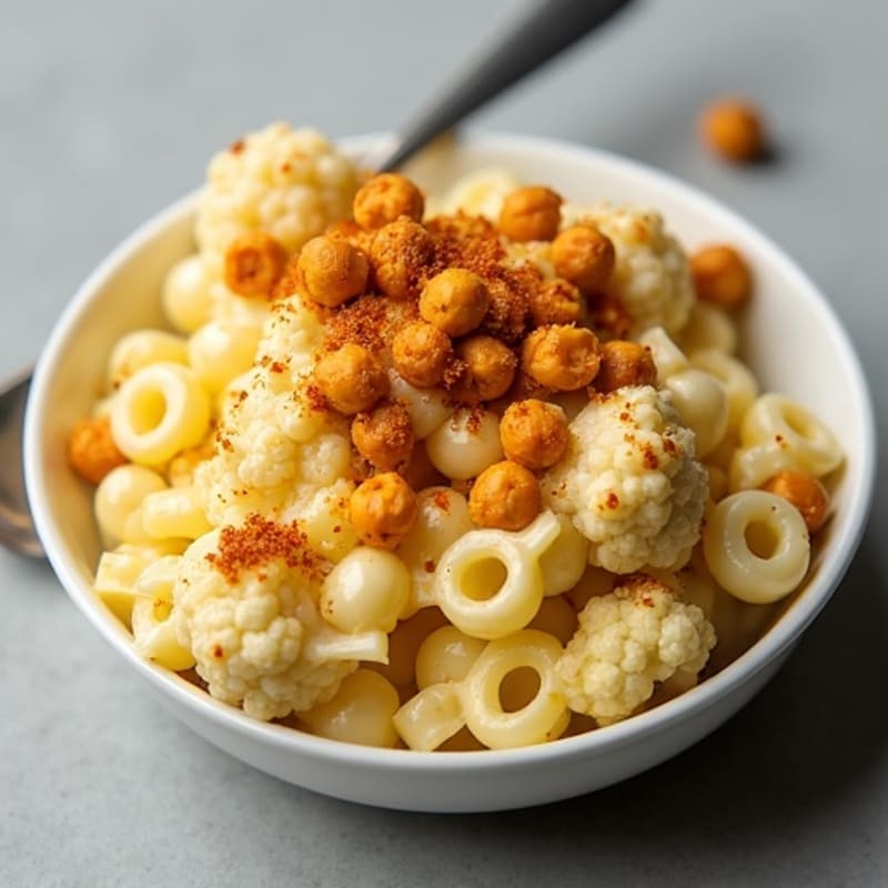 Baked Cauliflower Mac with Crispy Chickpea Crumbs