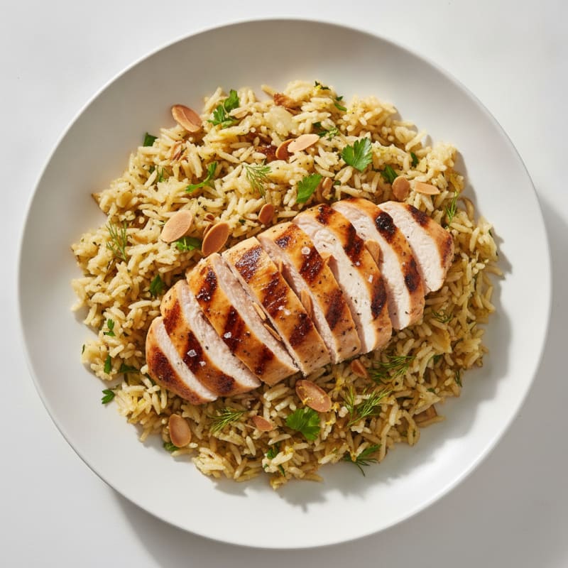 Lemon Herb Rice Pilaf with Toasted Almonds