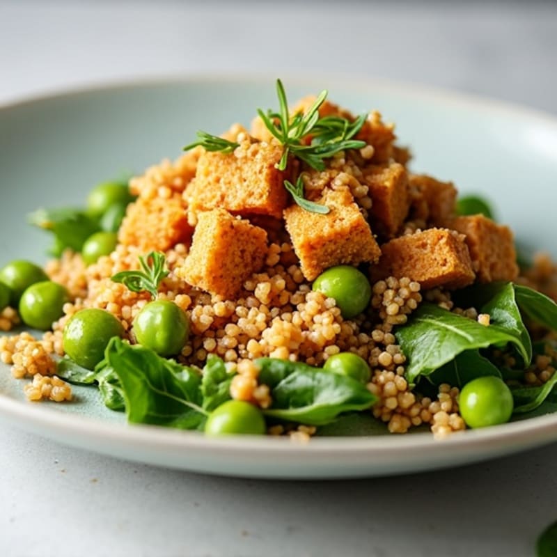 Crispy Tempeh Power Salad with Quinoa and Edamame