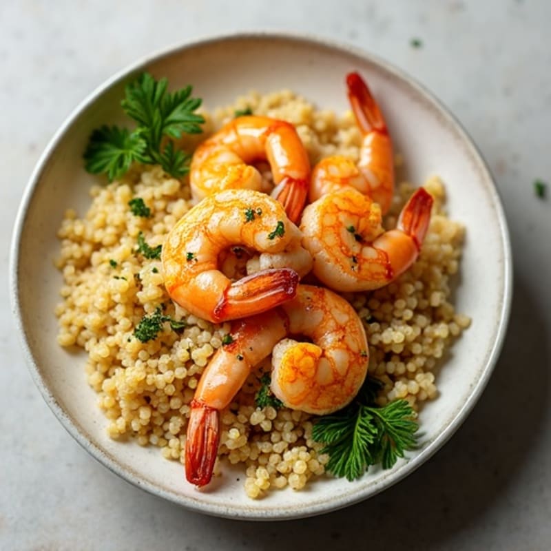Garlic-Lemon Shrimp with Herbed Quinoa Bowl