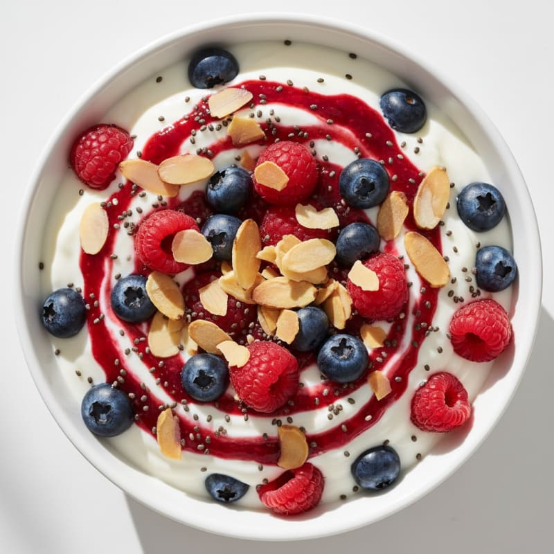 Greek Yogurt Protein Parfait with Mixed Berries