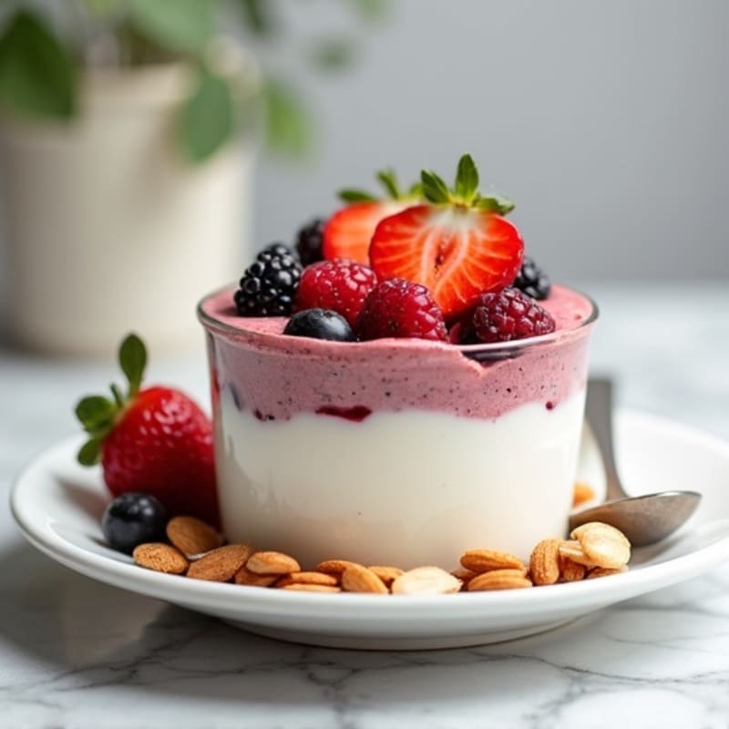 Greek Yogurt Protein Parfait with Berries and Almonds