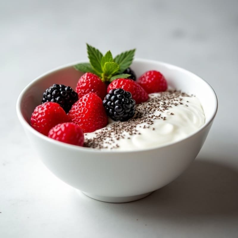 Silky Greek Yogurt Bowl with Protein Powder and Berries