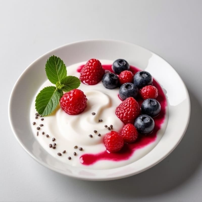 Silky Greek Yogurt Protein Pudding with Berries