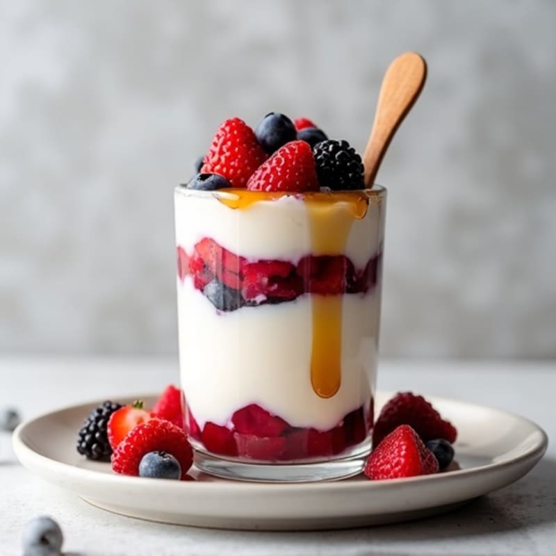 Greek Yogurt Protein Parfait with Mixed Berries