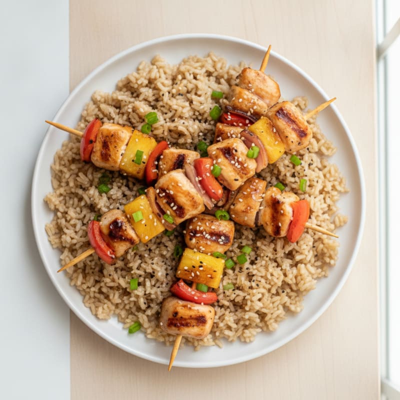 Teriyaki Chicken and Pineapple Skewers