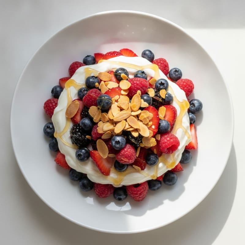 Greek Yogurt Protein Parfait with Mixed Berries