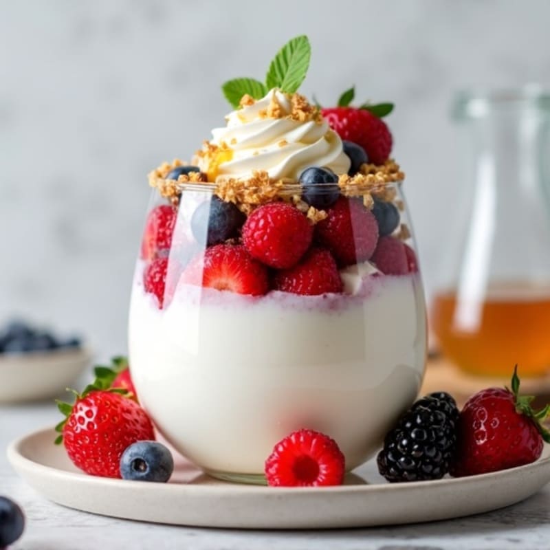 Greek Yogurt Protein Parfait with Mixed Berries