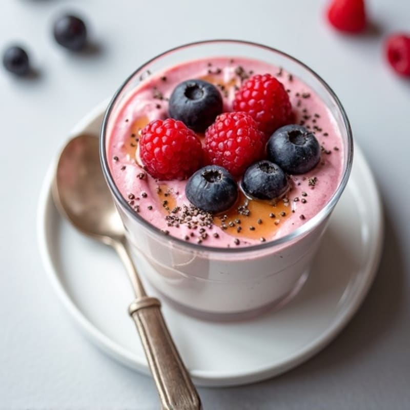 Greek Yogurt Protein Mousse with Mixed Berries