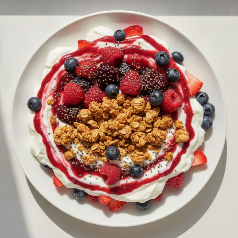 Creamy Greek Yogurt Protein Parfait with Mixed Berries