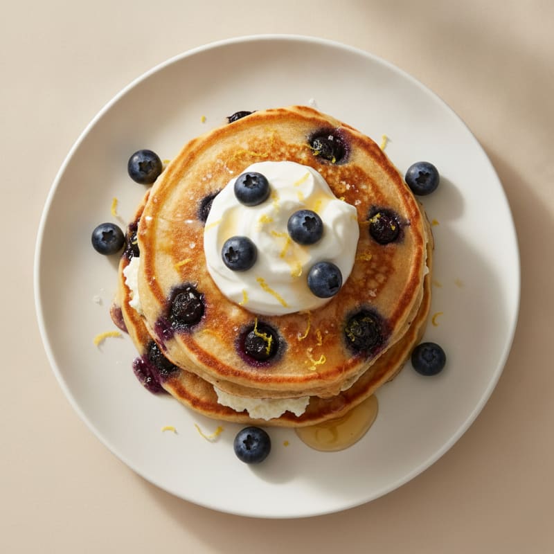 Blueberry Ricotta Pancakes with Lemon Zest