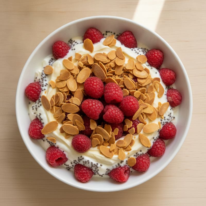 Creamy Greek Yogurt Protein Parfait with Chia and Almonds