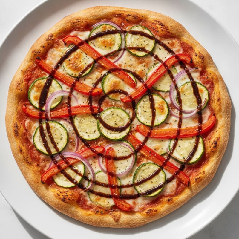 Roasted Vegetable Pizza with Balsamic Glaze