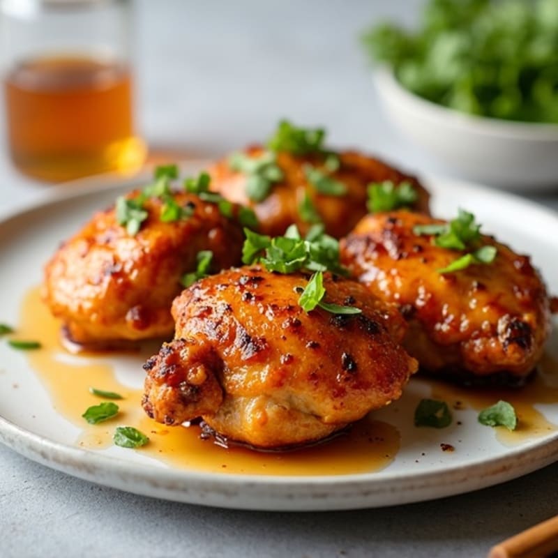 Crispy Pan-Seared Honey Garlic Chicken Thighs