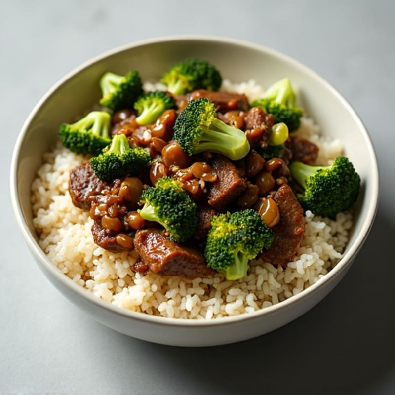 Ginger-Garlic Beef and Broccoli Rice Bowl