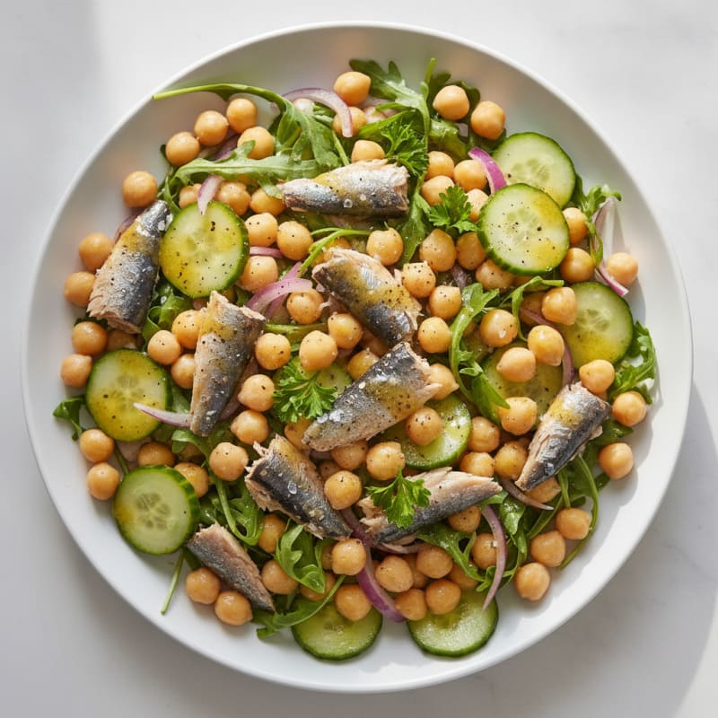 Sardine and Chickpea Salad with Lemon-Herb Dressing