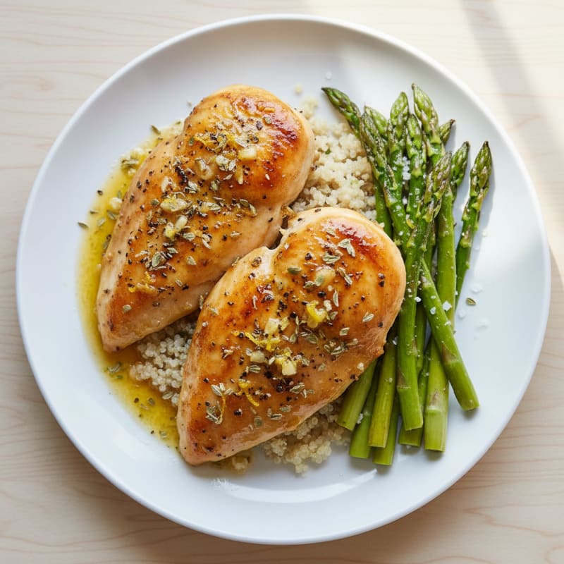 Golden Lemon-Herb Roasted Chicken and Asparagus