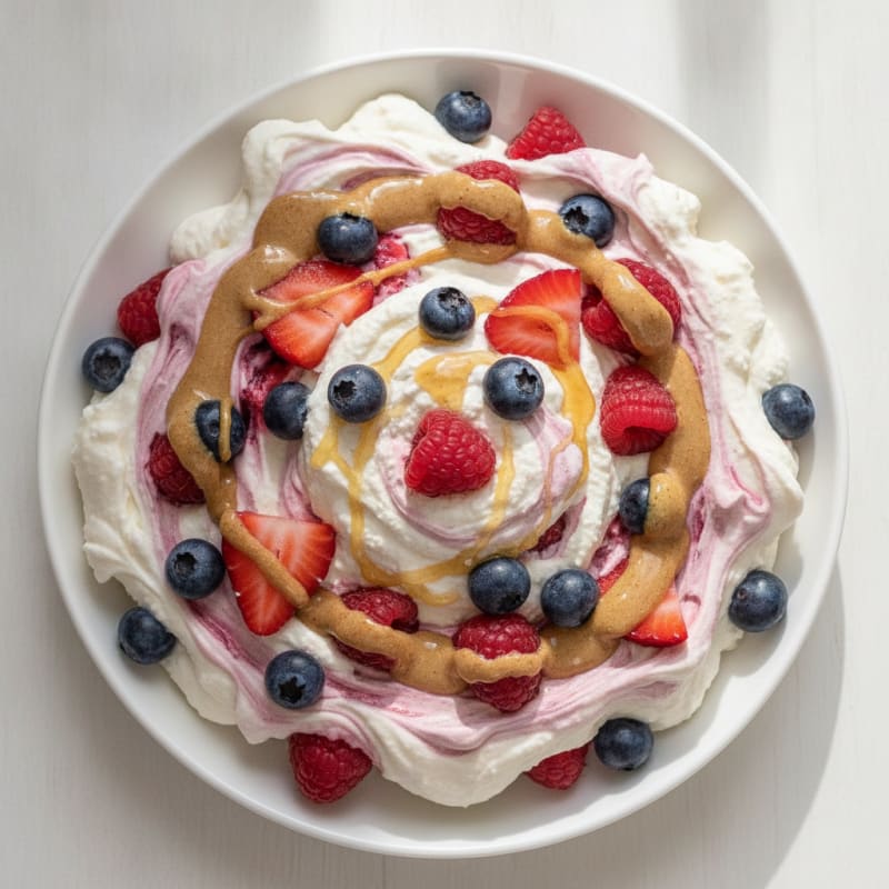 Silky Greek Yogurt Protein Mousse with Mixed Berries