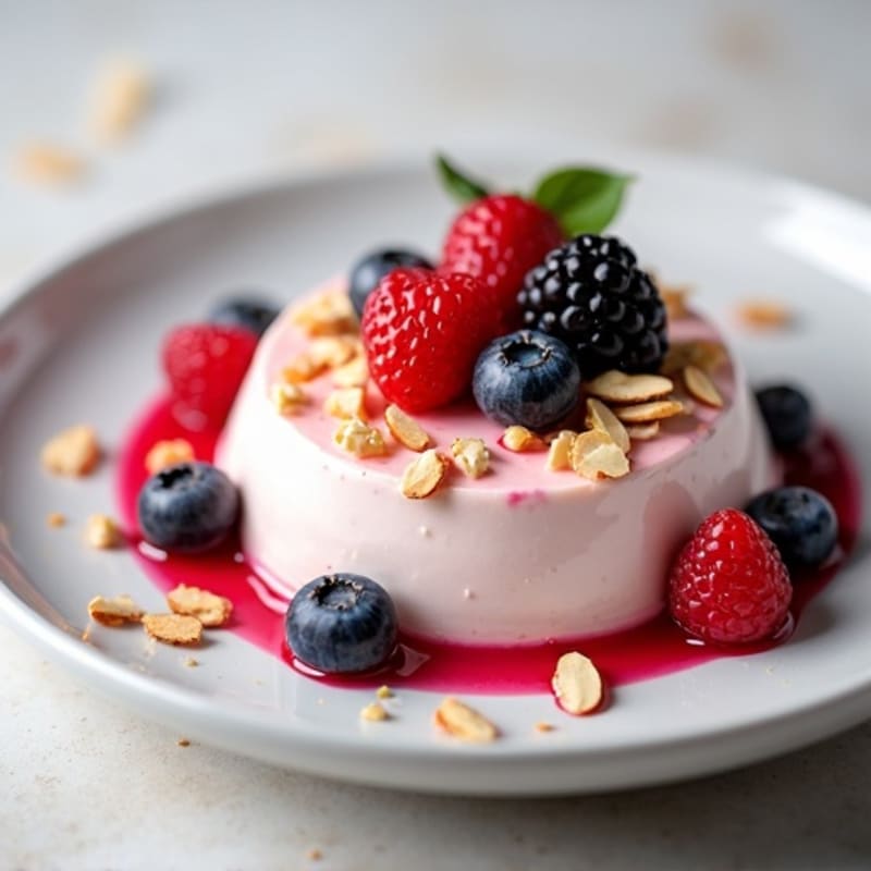 Greek Yogurt Protein Mousse with Mixed Berries