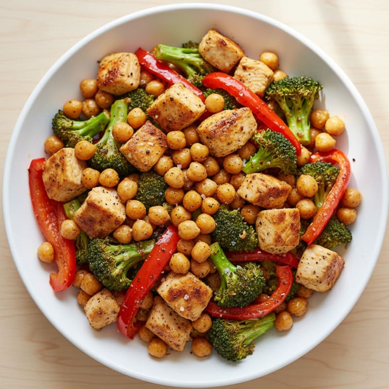 Crispy Roasted Chickpea and Veggie Bowl