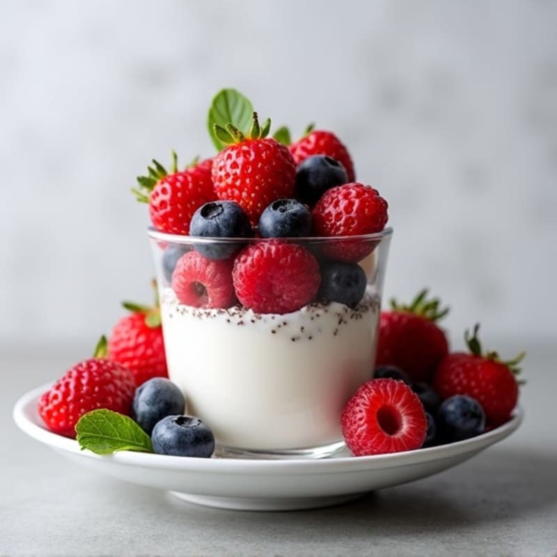 Greek Yogurt Protein Parfait with Mixed Berries
